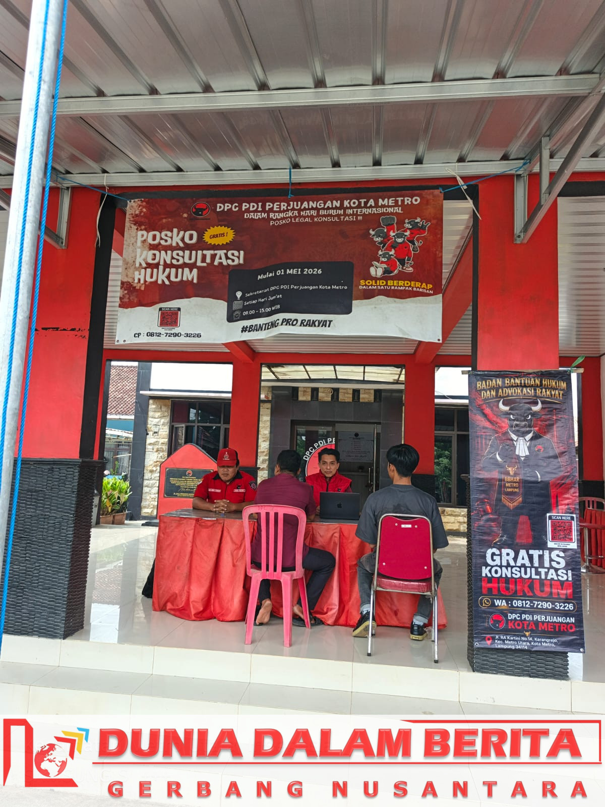 DPC PDI Perjuangan Kota Metro Buka Posko Bantuan Hukum Setiap Jumat,